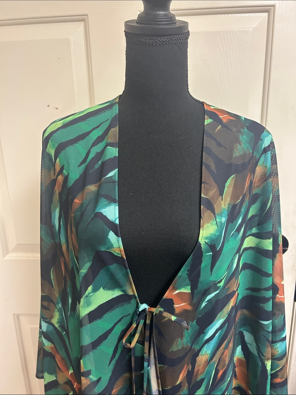 Belle Beach By Kim Gravel Tropi-Cool Key West Cover-Up, Green, Good, Black, M/L View 2
